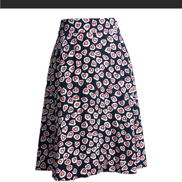 J Crew Midi Skirt Heart Pattern - Picture 1 of 4